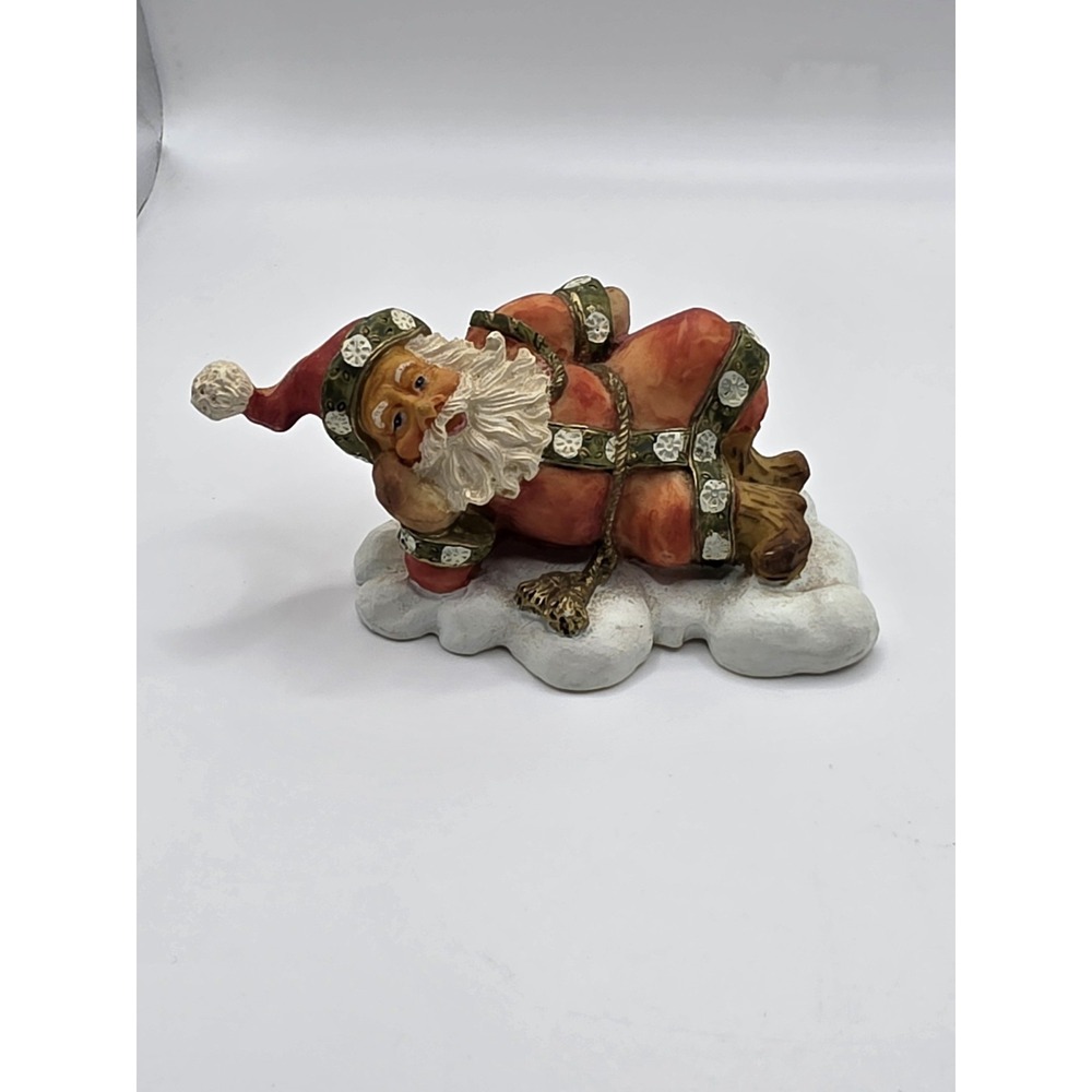 Vintage Whimsical Santa Claus Ceramic Bisque Figurine Christmas Holiday Decor